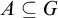 upper A subset of or equal to upper G
