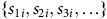 StartSet s Subscript 1 i Baseline comma s Subscript 2 i Baseline comma s Subscript 3 i Baseline comma ellipsis EndSet
