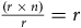 StartFraction left parenthesis r times n right parenthesis Over r EndFraction equals r