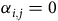 alpha Subscript i comma j Baseline equals 0