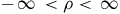 negative normal infinity less than rho less than normal infinity