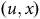 left parenthesis u comma x right parenthesis