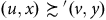 left parenthesis u comma x right parenthesis succeeds or equivalent to prime left parenthesis v comma y right parenthesis