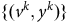 left brace left parenthesis v Superscript k Baseline comma y Superscript k Baseline right parenthesis right brace