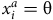 x Subscript i Superscript a Baseline equals theta