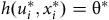 h left parenthesis u Subscript i Superscript asterisk Baseline comma x Subscript i Superscript asterisk Baseline right parenthesis equals theta Superscript asterisk