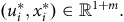 left parenthesis u Subscript i Superscript asterisk Baseline comma x Subscript i Superscript asterisk Baseline right parenthesis element of double struck upper R Superscript 1 plus m Baseline period