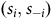 left parenthesis s Subscript i Baseline comma s Subscript negative i Baseline right parenthesis