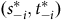 left parenthesis s Subscript negative i Superscript asterisk Baseline comma t Subscript negative i Superscript asterisk Baseline right parenthesis