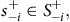 s Subscript negative i Superscript plus Baseline element of upper S Subscript negative i Superscript plus Baseline comma