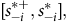 left bracket s Subscript negative i Superscript asterisk plus Baseline comma s Subscript negative normal i Superscript asterisk Baseline right bracket comma