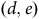 left parenthesis d comma e right parenthesis