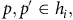 p comma p prime element of h Subscript i Baseline comma