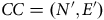 upper C upper C equals left parenthesis upper N prime comma upper E Superscript prime Baseline right parenthesis