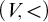 left parenthesis upper V comma less than right parenthesis