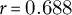 r equals 0.688