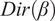 upper D i r left parenthesis beta right parenthesis