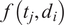 f left parenthesis t Subscript j Baseline comma d Subscript i Baseline right parenthesis