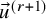ModifyingAbove u With right arrow Superscript left parenthesis r plus 1 right parenthesis