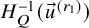 upper H Subscript upper Q Superscript negative 1 Baseline left parenthesis ModifyingAbove u With right arrow Superscript left parenthesis r 1 right parenthesis Baseline right parenthesis