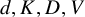 d comma upper K comma upper D comma upper V