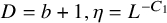upper D equals b plus 1 comma eta equals upper L Superscript minus upper C 1