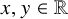 x comma y element of double struck upper R