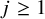 j greater than or equals 1