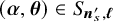 left parenthesis bold italic alpha comma bold italic theta right parenthesis element of upper S Subscript bold italic n prime Sub Subscript s Subscript comma bold italic script l