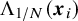 normal upper Lamda Subscript 1 divided by upper N Baseline left parenthesis bold italic x Subscript i Baseline right parenthesis