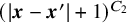 left parenthesis StartAbsoluteValue bold italic x minus bold italic x Superscript prime Baseline EndAbsoluteValue plus 1 right parenthesis Superscript upper C 2