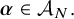 bold italic alpha element of script upper A Subscript upper N Baseline period