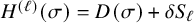 upper H Superscript left parenthesis script l right parenthesis Baseline left parenthesis sigma right parenthesis equals upper D left parenthesis sigma right parenthesis plus delta upper S Subscript script l