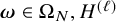bold italic omega element of normal upper Omega Subscript upper N Baseline comma upper H Superscript left parenthesis script l right parenthesis