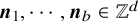 bold italic n 1 comma midline horizontal ellipsis comma bold italic n Subscript b Baseline element of double struck upper Z Superscript d