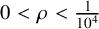 0 less than rho less than StartFraction 1 Over 10 Superscript 4 Baseline EndFraction