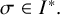 sigma element of upper I Superscript asterisk Baseline period