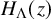 upper H Subscript normal upper Lamda Baseline left parenthesis z right parenthesis
