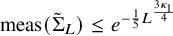 meas left parenthesis normal upper Sigma overtilde Subscript upper L Baseline right parenthesis less than or equals e Superscript minus one fifth upper L Super Superscript StartFraction 3 kappa 1 Over 4 EndFraction