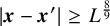 StartAbsoluteValue bold italic x minus bold italic x Superscript prime Baseline EndAbsoluteValue greater than or equals upper L Superscript eight ninths