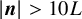 StartAbsoluteValue bold italic n EndAbsoluteValue greater than 10 upper L