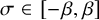 sigma element of left bracket negative beta comma beta right bracket