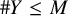 number sign upper Y less than or equals upper M