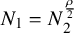 upper N 1 equals upper N 2 Superscript StartFraction rho Over 2 EndFraction
