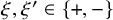 xi comma xi prime element of StartSet plus comma minus EndSet