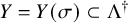 upper Y equals upper Y left parenthesis sigma right parenthesis subset of normal upper Lamda Superscript dagger