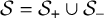 script upper S equals script upper S Subscript plus Baseline union script upper S Subscript minus