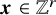 bold italic x element of double struck upper Z Superscript r