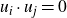 u Subscript i Baseline dot u Subscript j Baseline equals 0