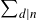 sigma summation Underscript d vertical bar n Endscripts